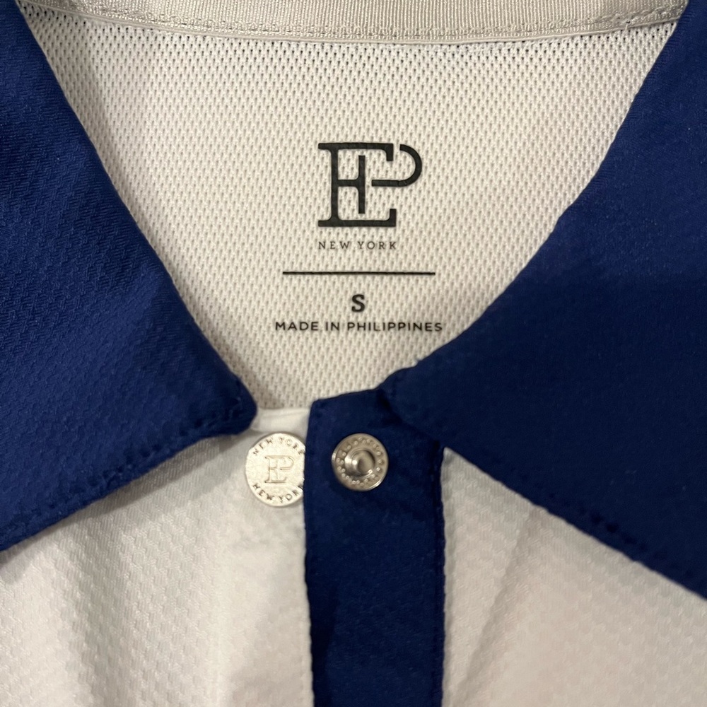 EP New York Polo Shirt Women’s Small White Blue Golfing Activewear Logo - Picture 4 of 9